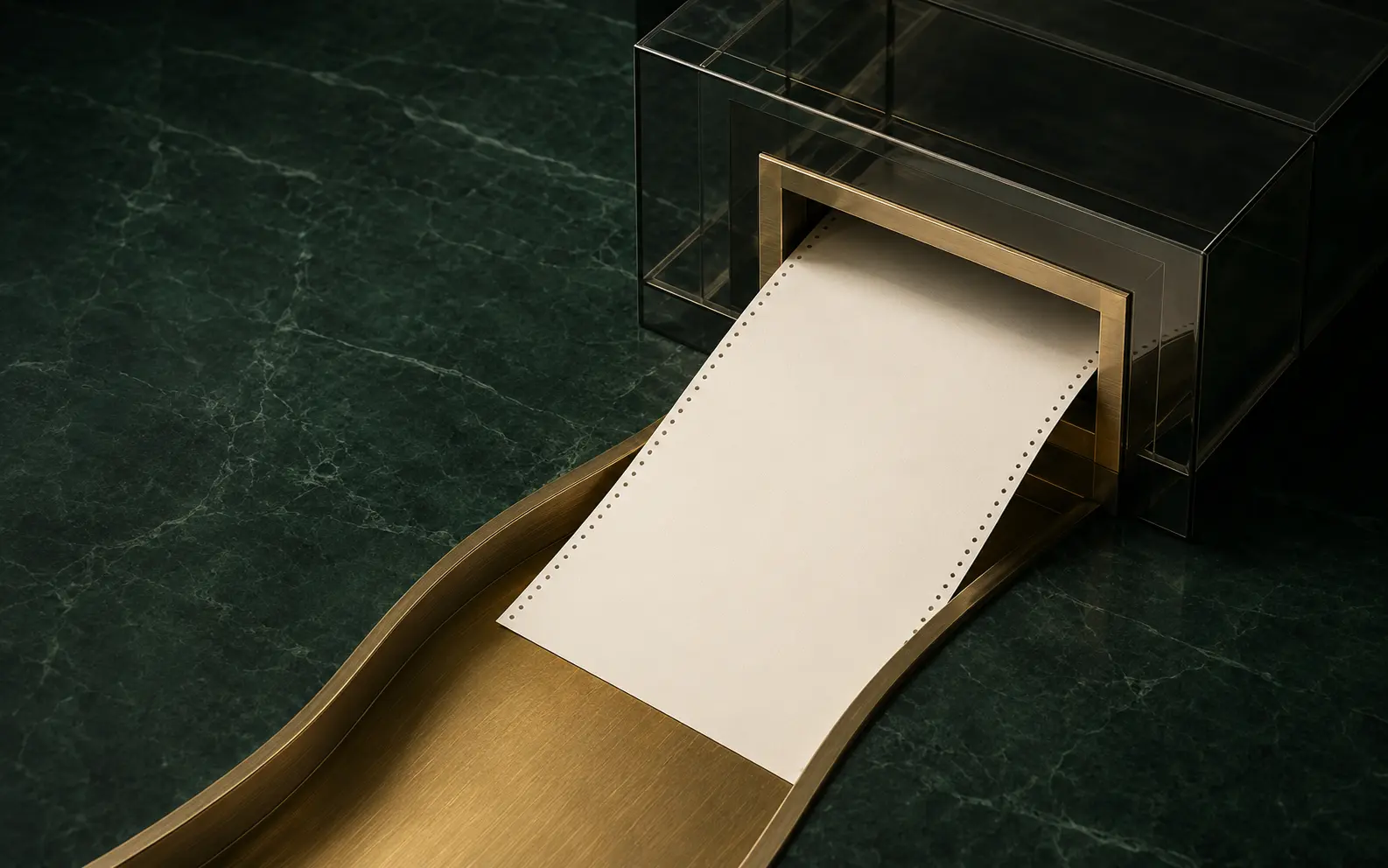 An off-white invoice form entering a precise gold liquidity channel